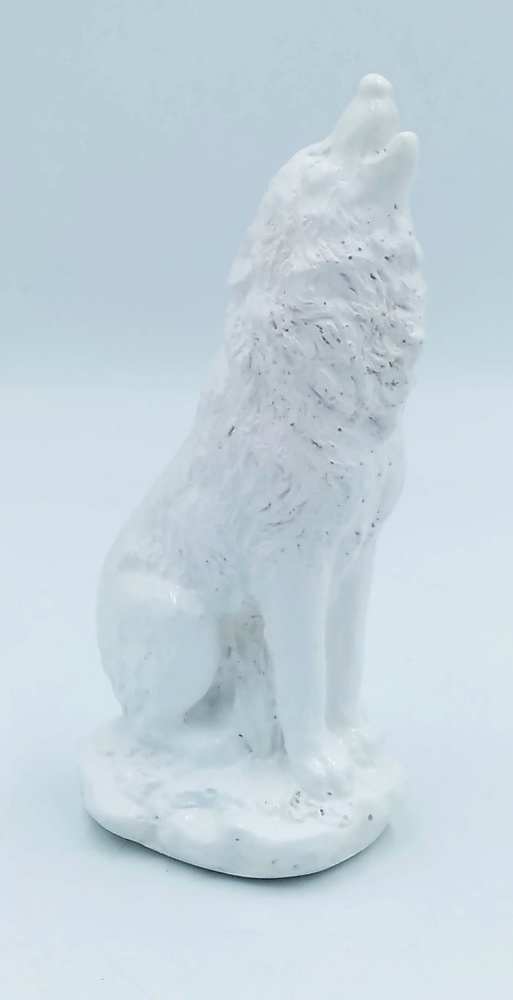 Статуэтка Волк белый 11,5см гипсовая #1