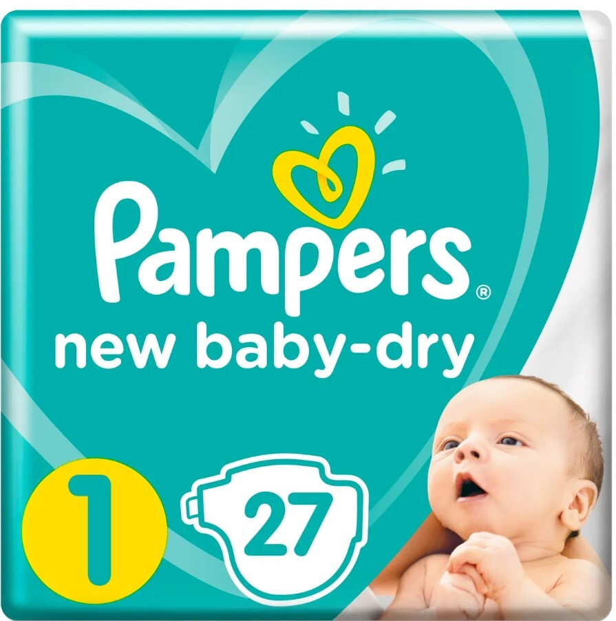 PAMPERS Подгузники Newborn для новорожденных 2-5 кг, 1 размер, 27 шт  #1