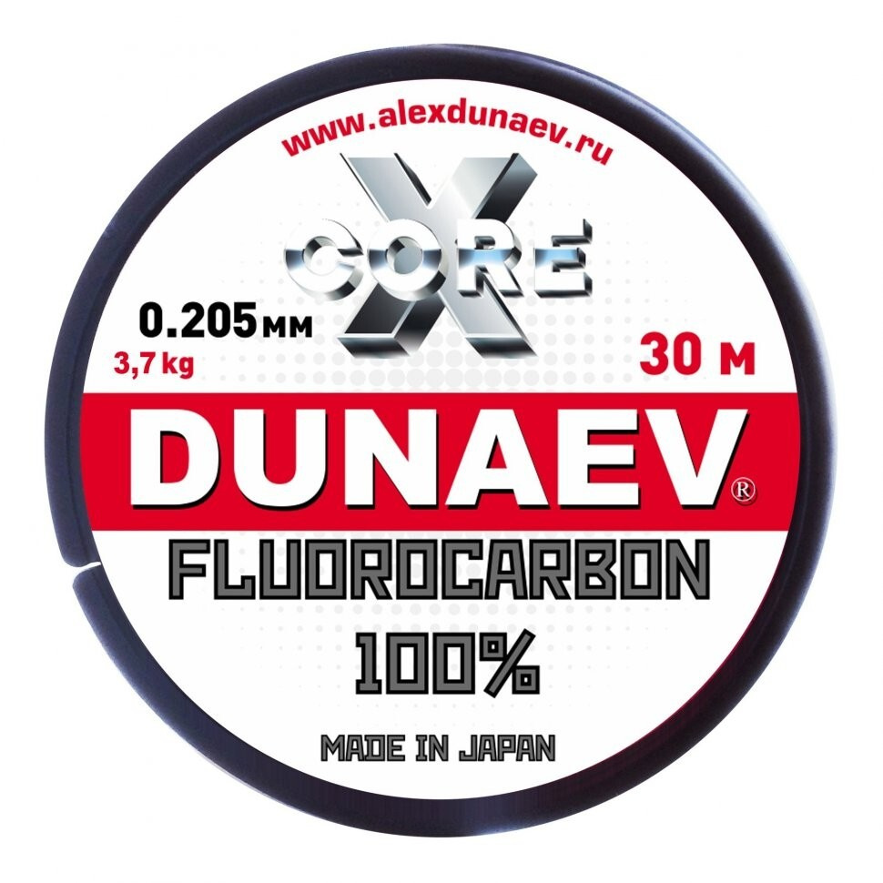 Флюорокарбоновая леска рыболовная Dunaev Fluorocarbon 0.205мм (3.7 кг) 30м  #1