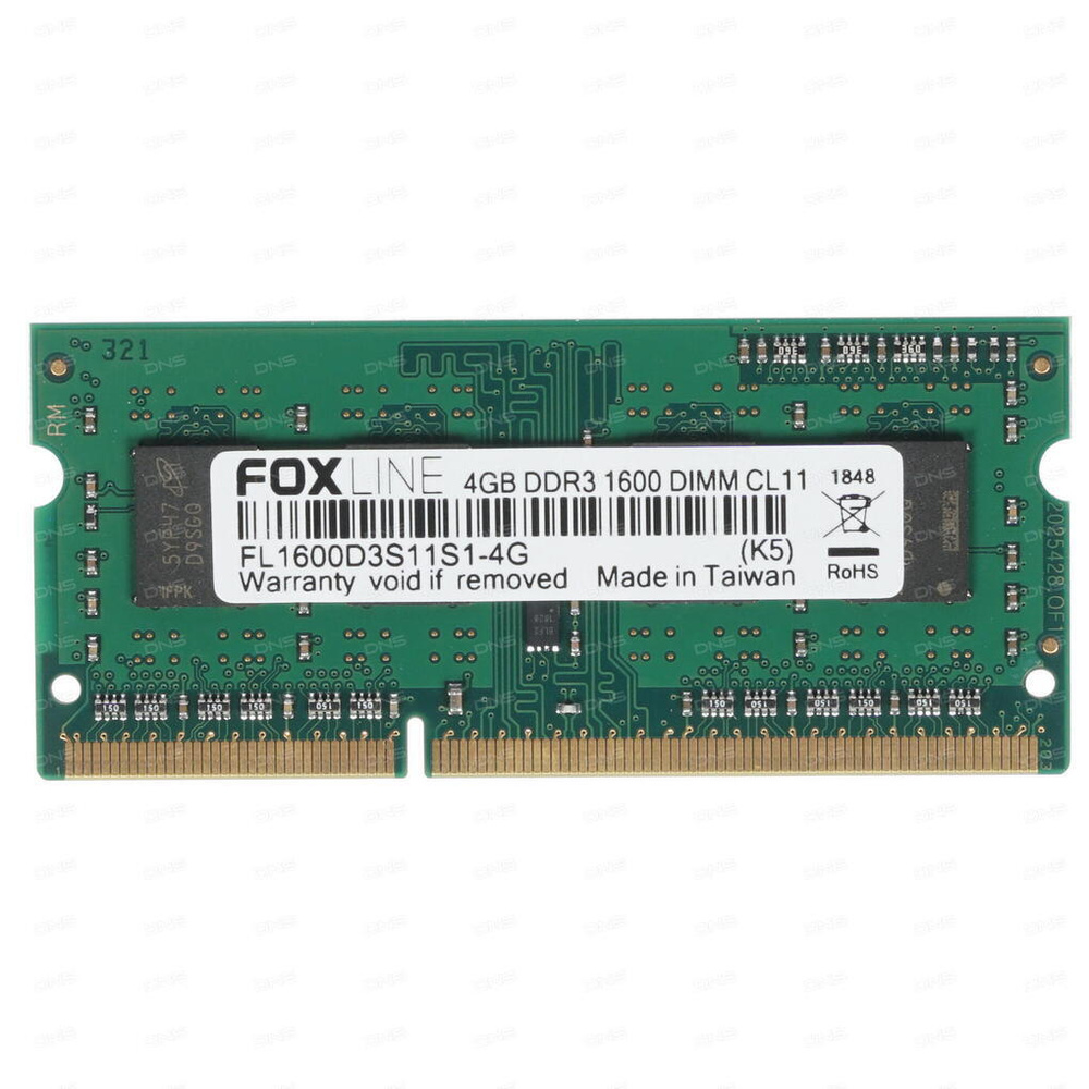 Foxline Оперативная память (FL1600D3S11S1-4G) SODIMM DDR3 4ГБ 1x4 ГБ (FL1600D3S11S1-4G)  #1