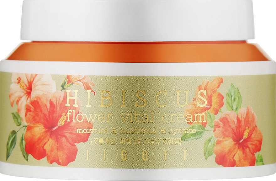 Jigott Крем для лица с экстрактом гибискуса Hibiscus Flower Vital Cream, 100 мл  #1