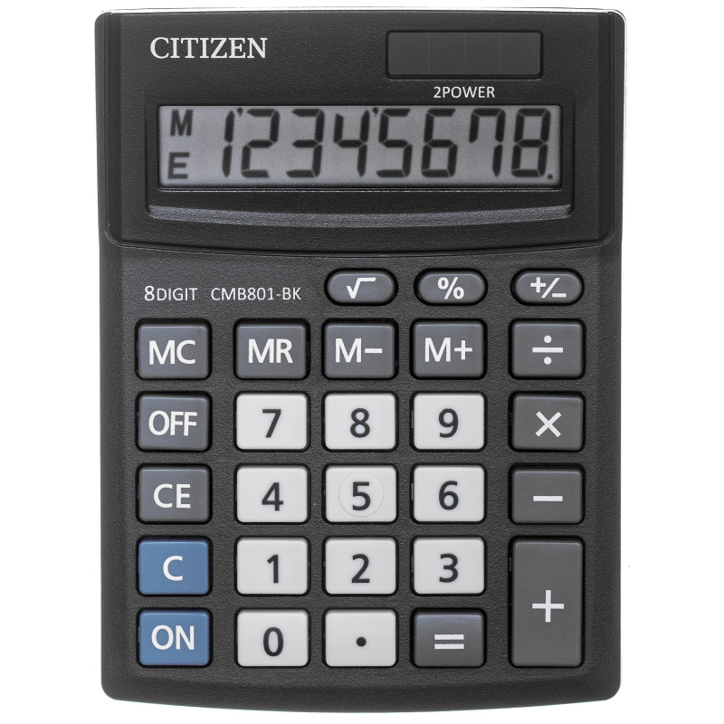 Калькулятор настольный КОМПАКТНЫЙ CITIZEN BusinessL CMB801-BK 8раз. Черн  #1