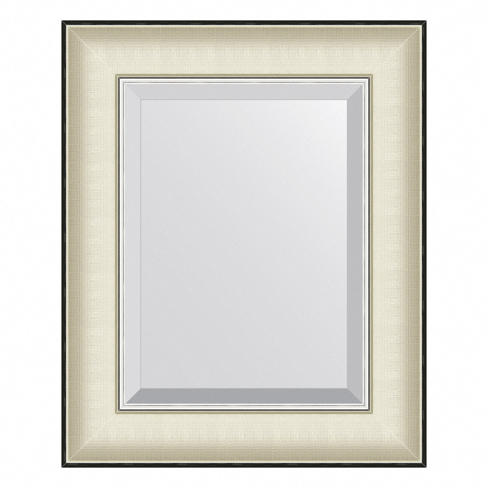 Зеркало с фацетом в багетной раме EVOFORM EXCLUSIVE 44 белая кожа с хромом BY 7448  #1