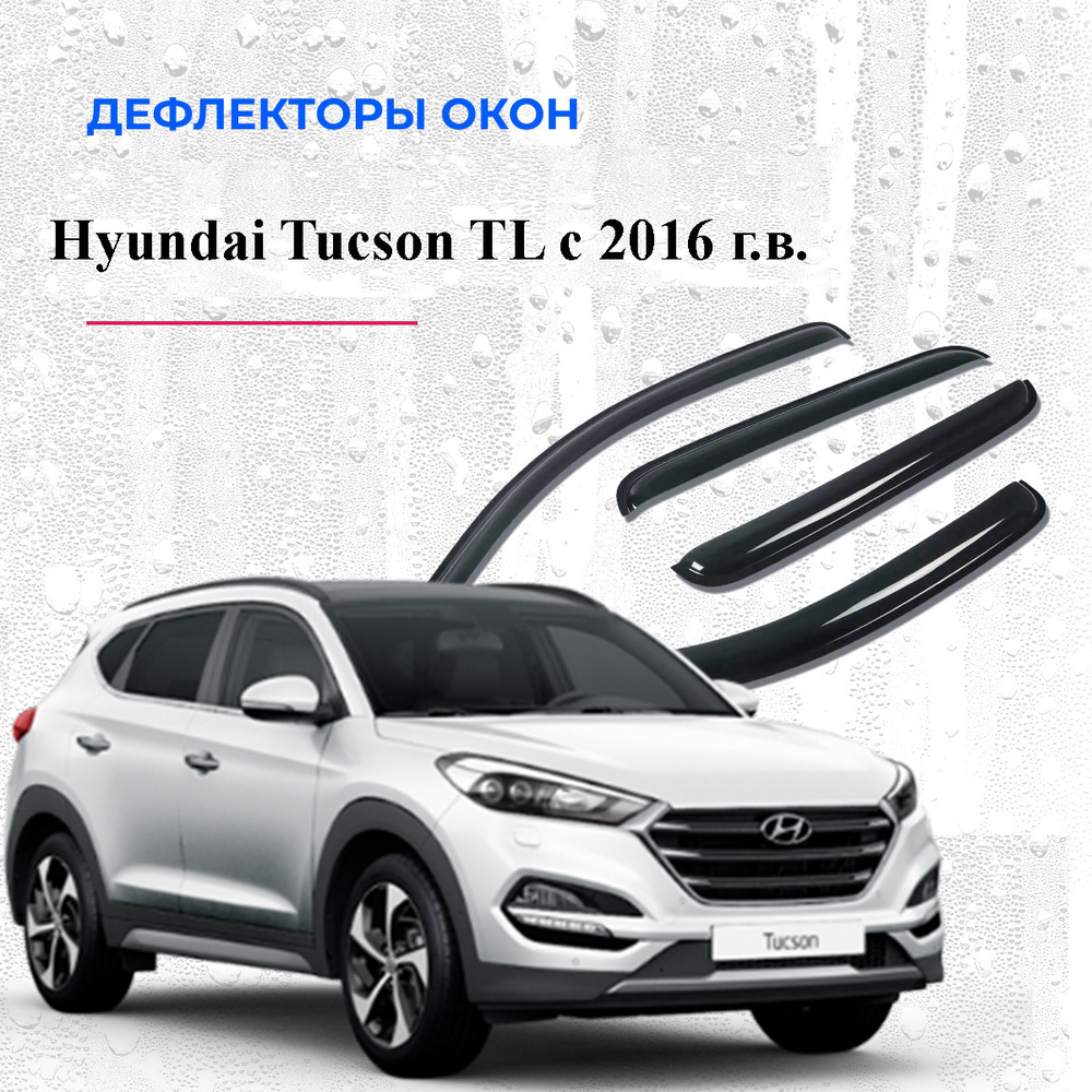 Дефлекторы боковых окон на Hyundai Tucson TL 2016 г. #1