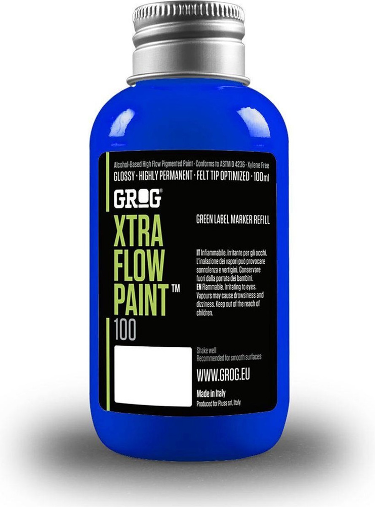 Заправка для маркеров и сквизеров Grog Xtra Flow Paint синие Diving Blue 100 мл  #1