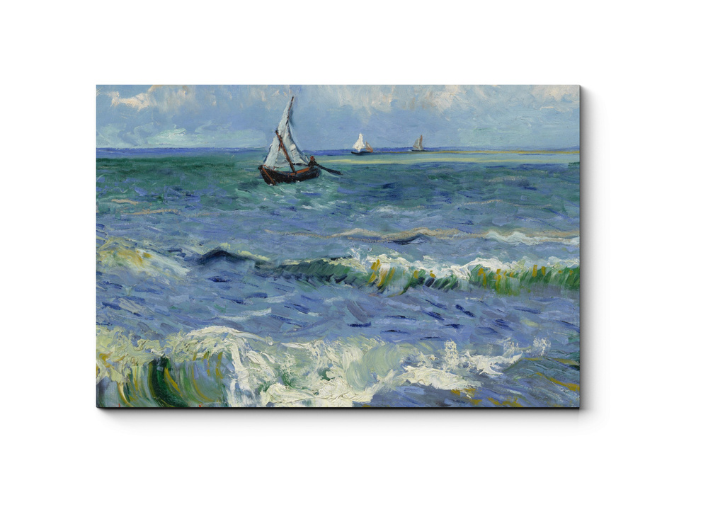 Картина модульная на холсте для интерьера, Морской пейзаж - Ван Гог, PICSIS, 140x93  #1