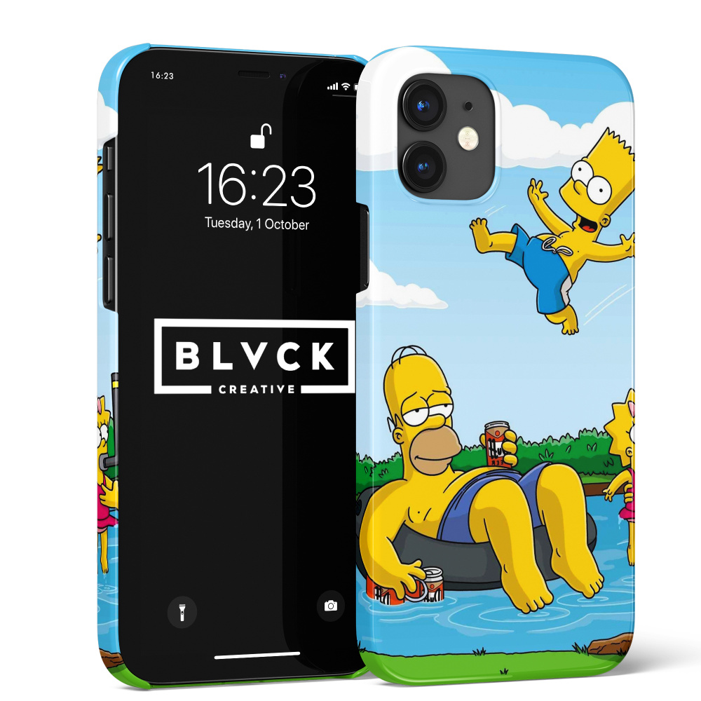 Чехол для IPhone 12 с рисунком "The Simpsons" / Накладка с принтом Симпсоны  #1