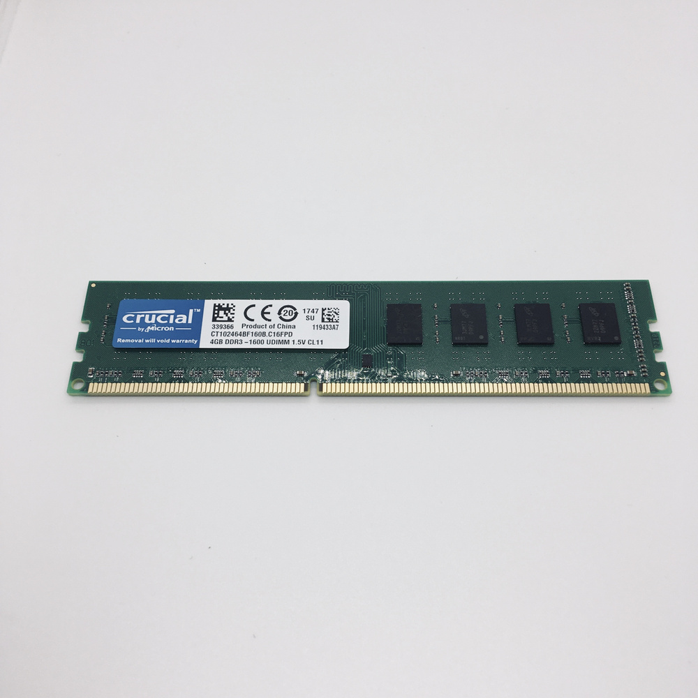 Crucial Оперативная память DDR3 4 ГБ 1600 MHz DIMM PC3-12800U 1x4 ГБ (CT102464BF160Bp.4G)  #1