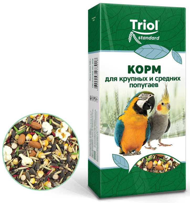 Корм Тriol Standard для крупных и средних попугаев, 500 г #1