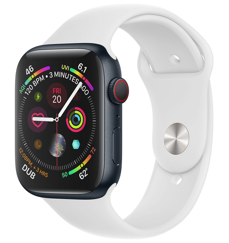 Ремешок силиконовый для Apple Watch в корпусе 42/44/45 мм, размер запястья - S(M), Белый ремешок на часы #1