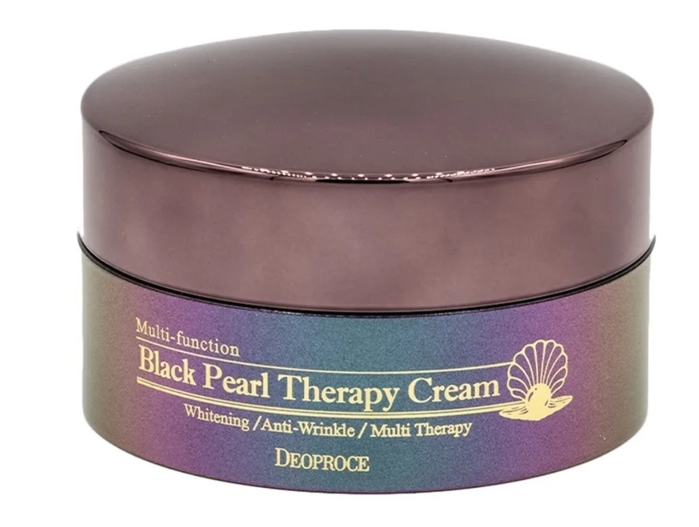 Deoproce Black Pearl Therapy Cream Крем для лица с экстрактом чёрного жемчуга  #1