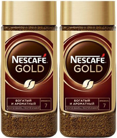 Кофе Nescafe Gold растворимый 190 г, комплект: 2 упаковки по 190 г  #1