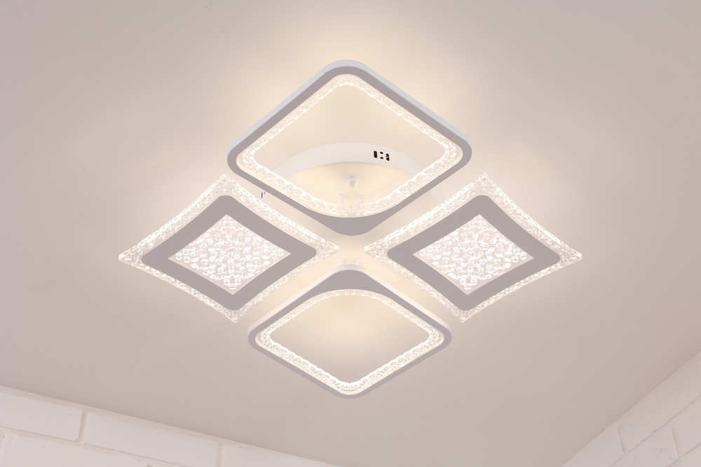 Светильник потолочный, люстра потолочная Zapallo 39560-2+2A с пультом ДУ (2.4G), цвет белый, светодиодная #1