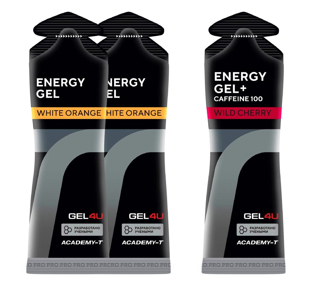 Гель питьевой GEL4U Energy Gel MIX 3 x 60 г, Апельсин, Вишня #1