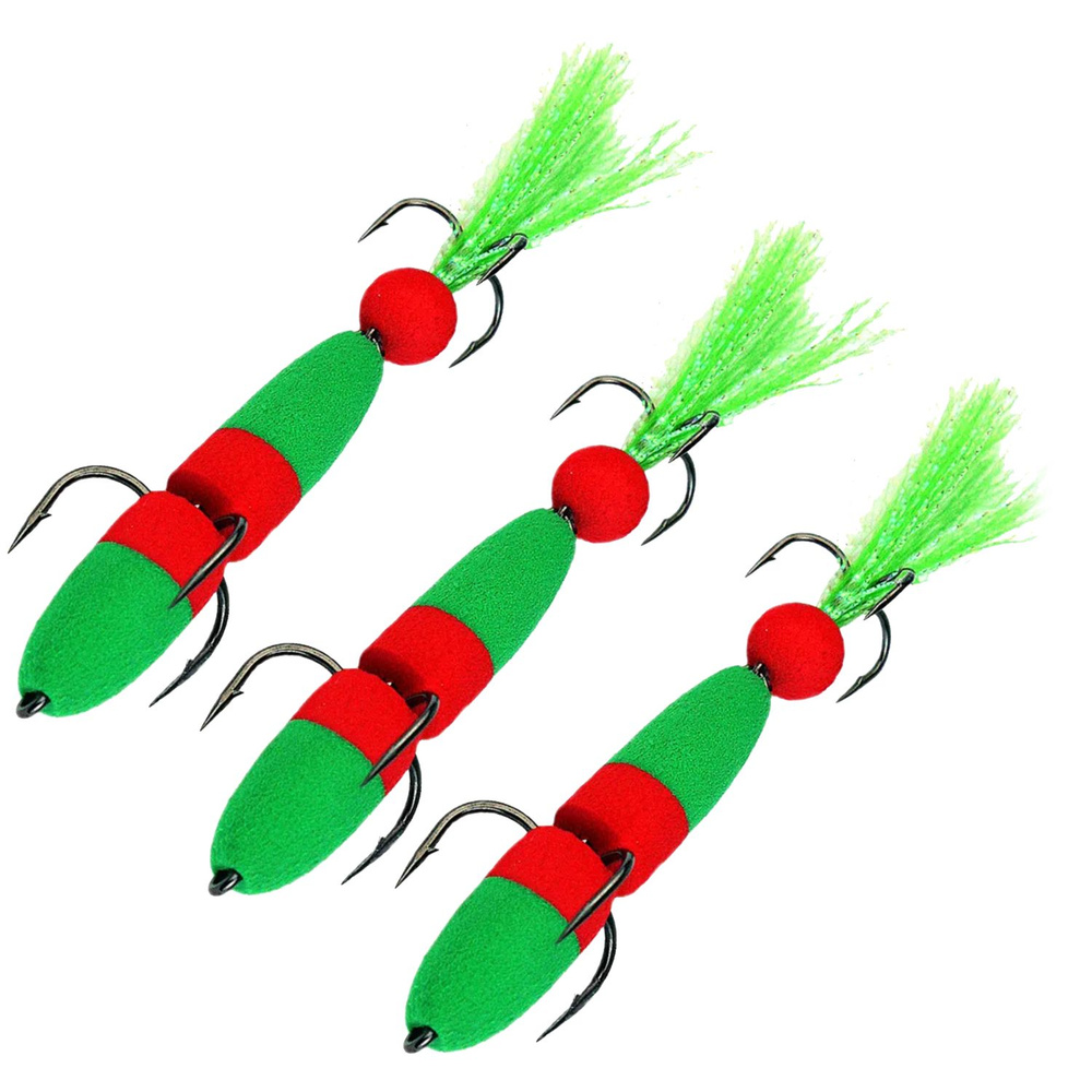 Мандула для рыбалки (3 шт) NEXT 90 мм (М) #038 зеленый-красный-зеленый / Приманки на судака / На щуку #1