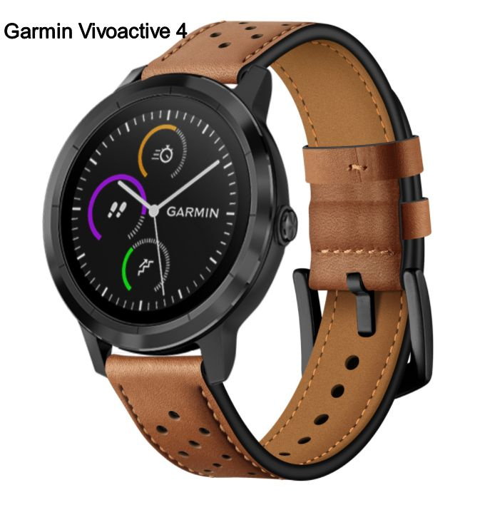 Сменный ремешок MyPads из качественной эко-кожи для Garmin Vivoactive 4 с дизайном Элегантная прошивка #1