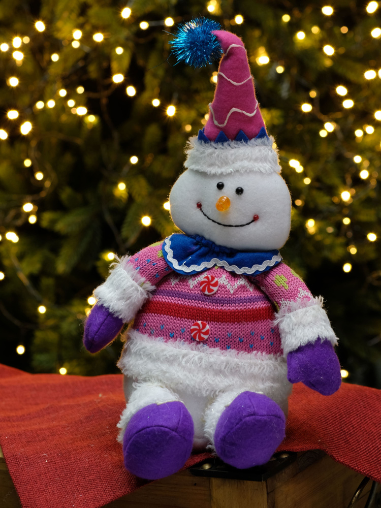 Рождественская декорация Снеговик голубой 20см #1