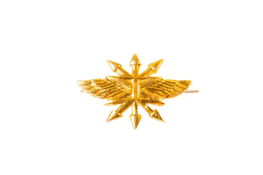 Эмблема петличная Войска связи "золото" на погоны, петлицы (4 шт.)  #1
