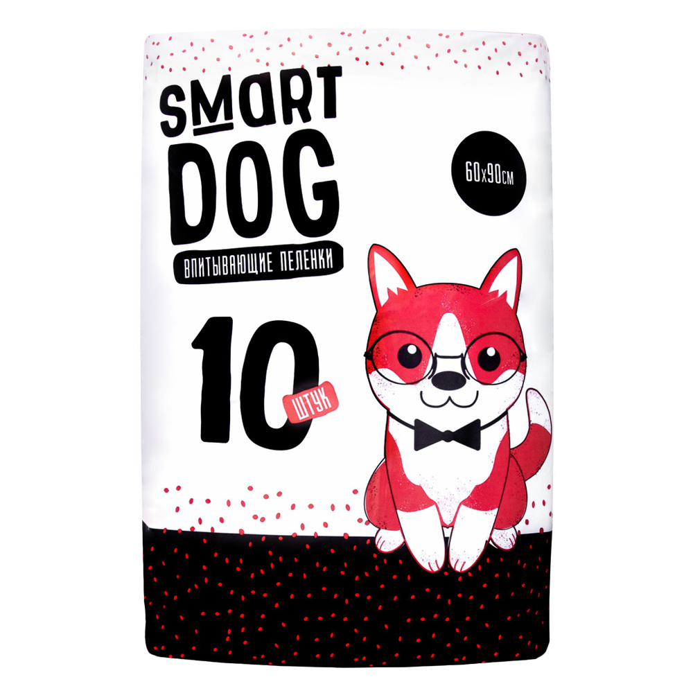 Пеленки впитывающие для собак Smart Dog, одноразовые 60 х 90 см, 10 шт  #1