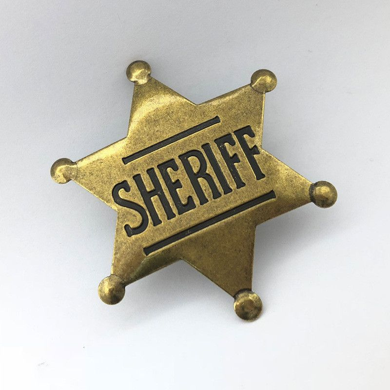 Значок Звезда Шерифа ковбойская вечеринка #1