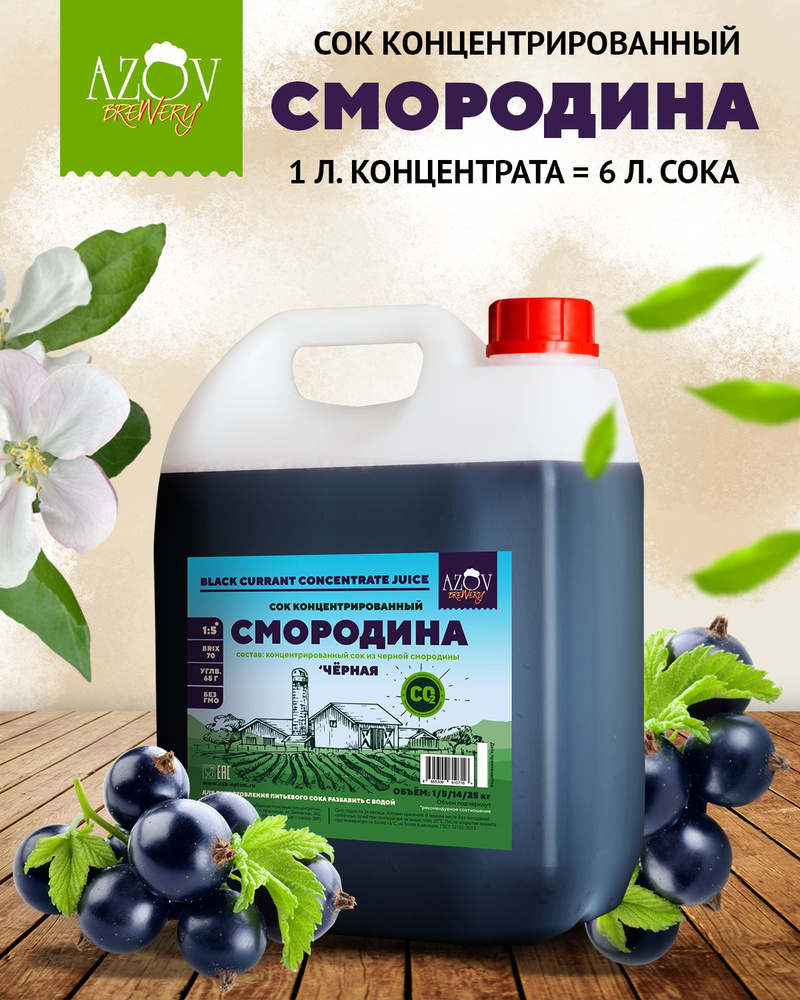 Концентрированный сок Черной смородины 5 кг. - купить с доставкой по  выгодным ценам в интернет-магазине OZON (198724825)