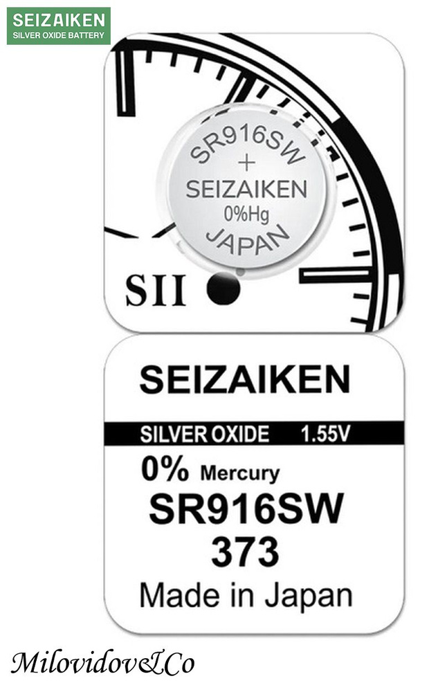 seizaiken Батарейка 373 (SR68, SR916), Оксид-серебряный тип, 1,55 В, 1 шт  #1