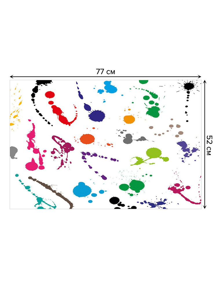 Коврик для ванной комнаты и туалета противоскользящий JoyArty "Капли краски" 52х77 см  #1
