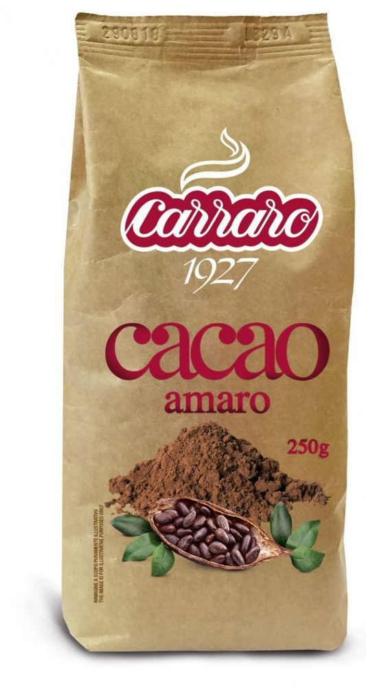 Какао растворимый Carraro Cacao Amaro (без сахара) пачка 250гр #1