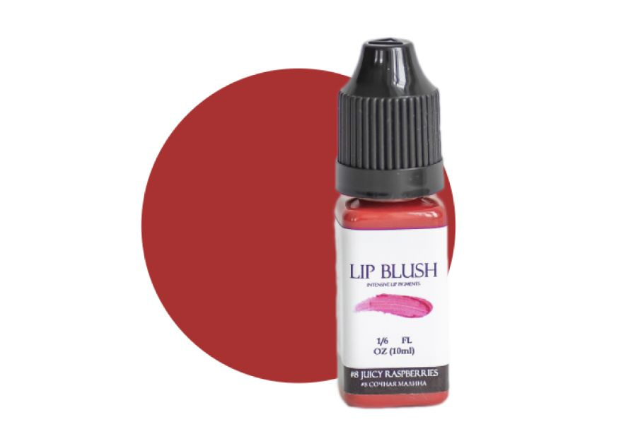 Пигмент для перманентного макияжа LIP BLUSH #8 JUICY RASPBERRIES Сочная малина, 10 мл  #1