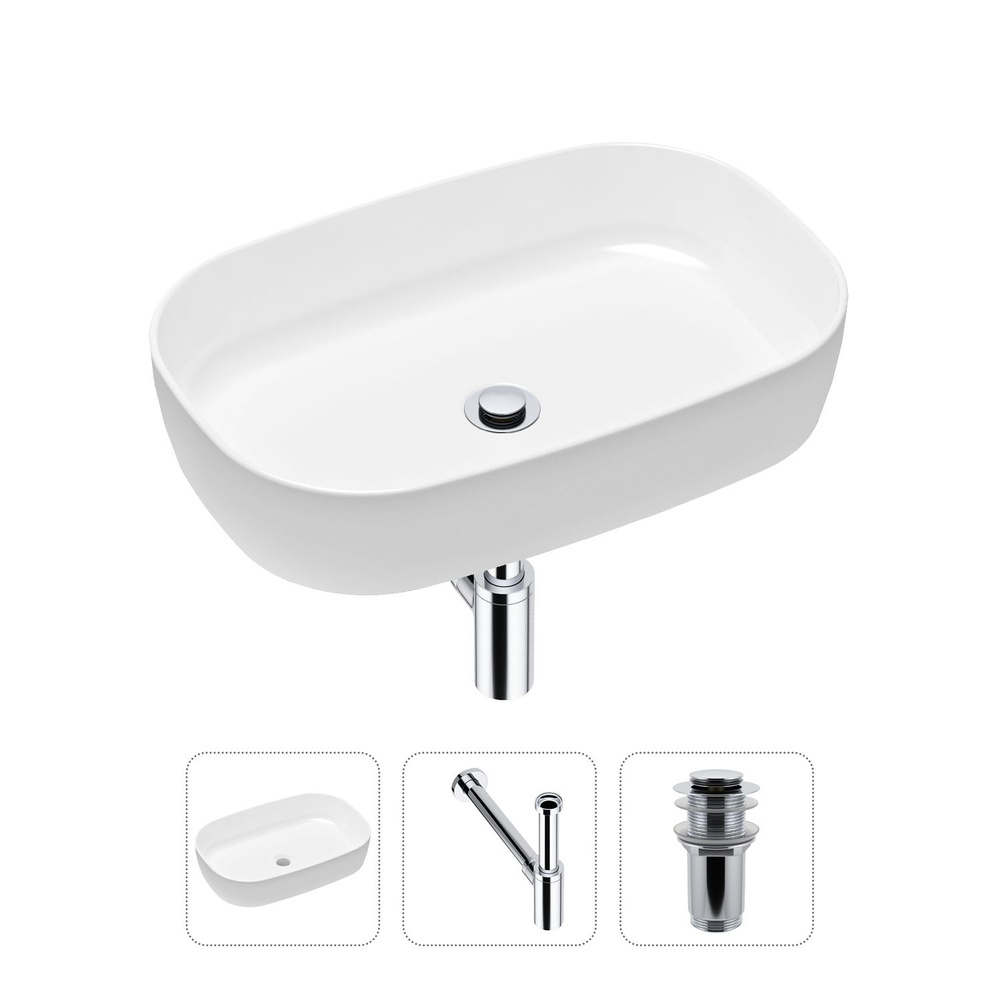 Накладная раковина для ванной Lavinia Boho Bathroom Sink Slim 21520059 в комплекте 3 в 1: умывальник #1