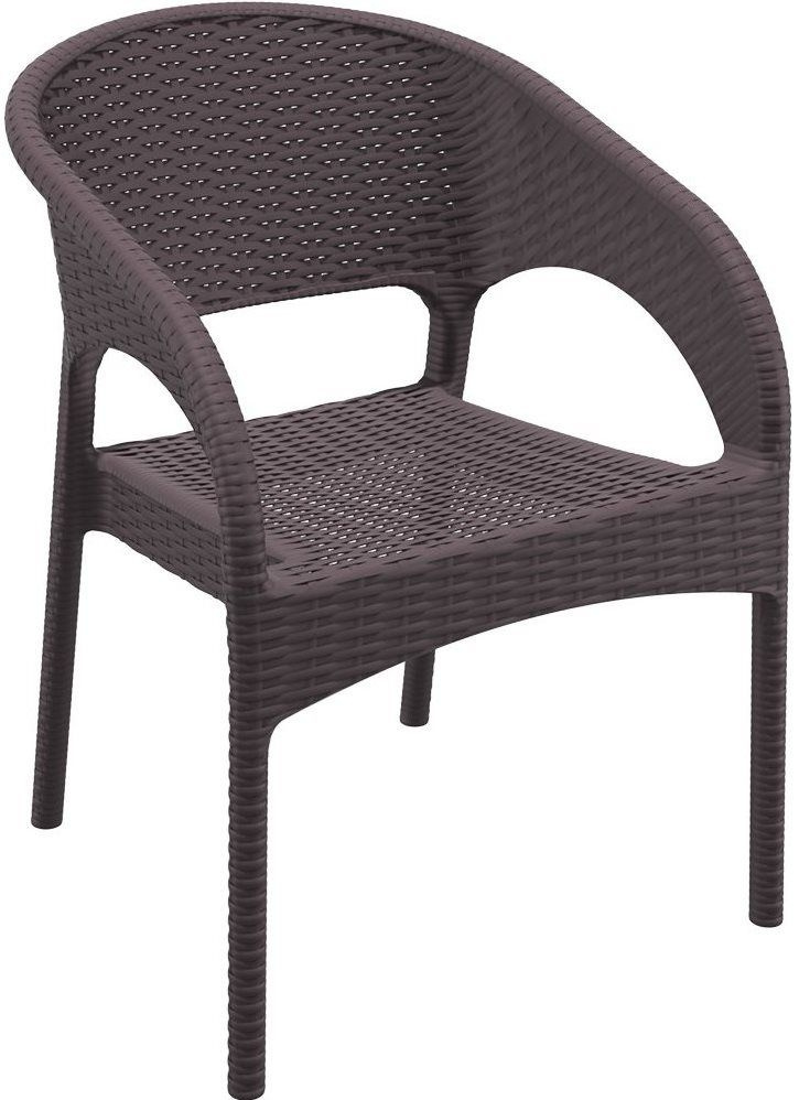 Кресло садовое, дачное, плетеное обеденное Panama, цвет коричневый, Siesta  #1