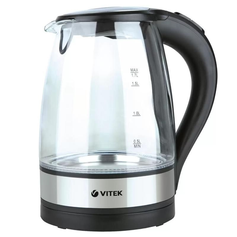 VITEK Электрический чайник 202972, прозрачный, черный #1