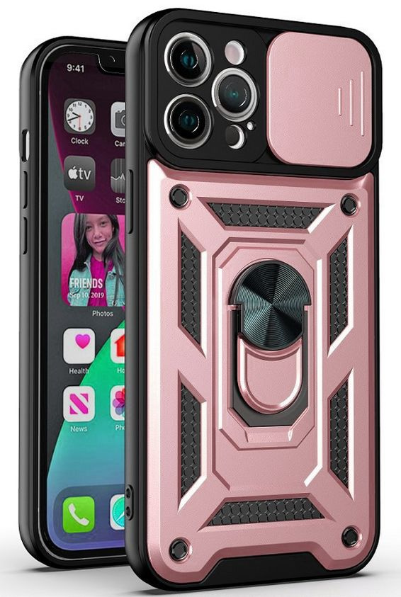 Чехол противоударный armors для Apple iPhone 14 Pro Max / Айфон 14 Про Макс с защитой камеры (Розовый) #1