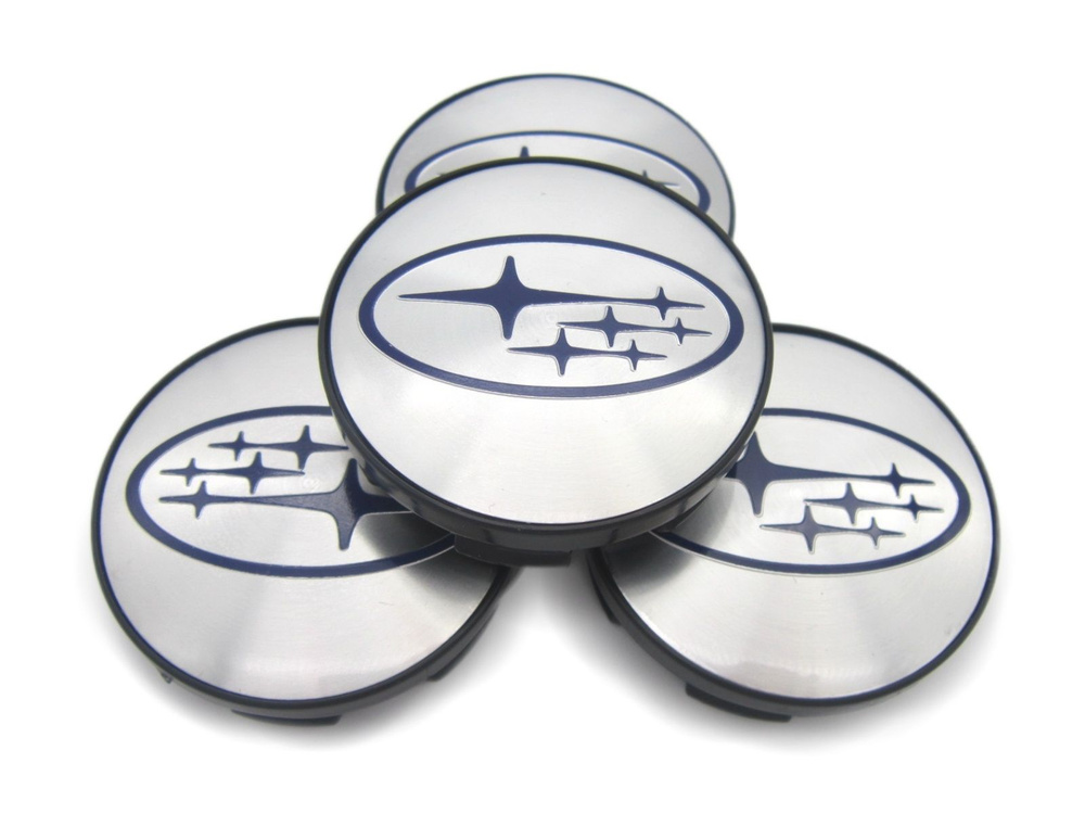 Колпачки, заглушки на литые диски СКАД Субару серебро, 56/51/12 мм, комплект 4 шт.  #1