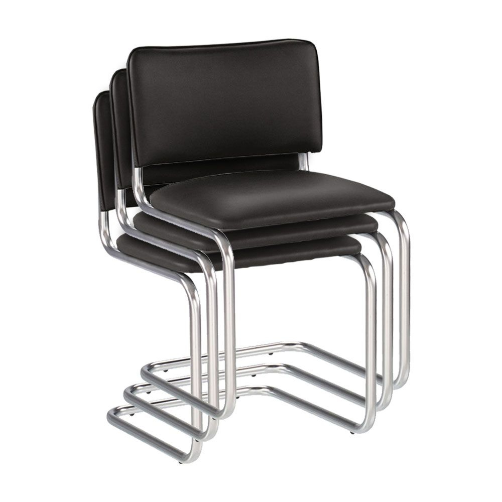 NOWY STYL Офисный стул, Хромированная сталь, Искусственная кожа, V4(14) черный  #1