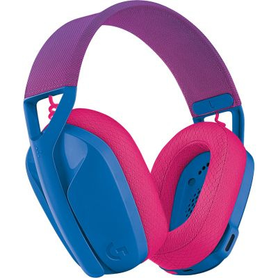 Logitech G Наушники беспроводные с микрофоном, синий, розовый  #1