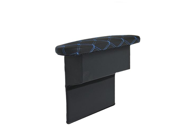 Подлокотник на дверь для а/м Газель 3302 с бардачком (черный) экокожа стеганая, синий ромб  #1