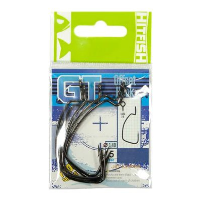 Крючки офсетные HitFish GT Offset Hook 8/0. (3 шт. в упаковке) #1