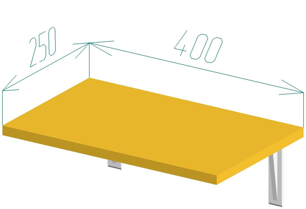 Полка навесная настенная 400*250*16 мм ЛДСП "Солнечный" с 2 кронштейнами  #1