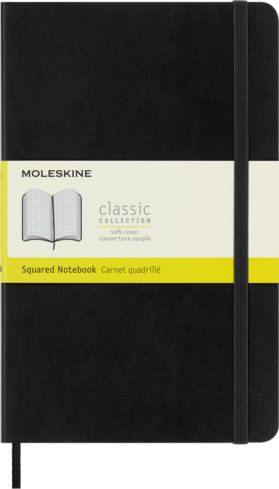 Блокнот Moleskine CLASSIC SOFT Large 130х210мм 192стр. Клетка, мягкая обложка, черный  #1