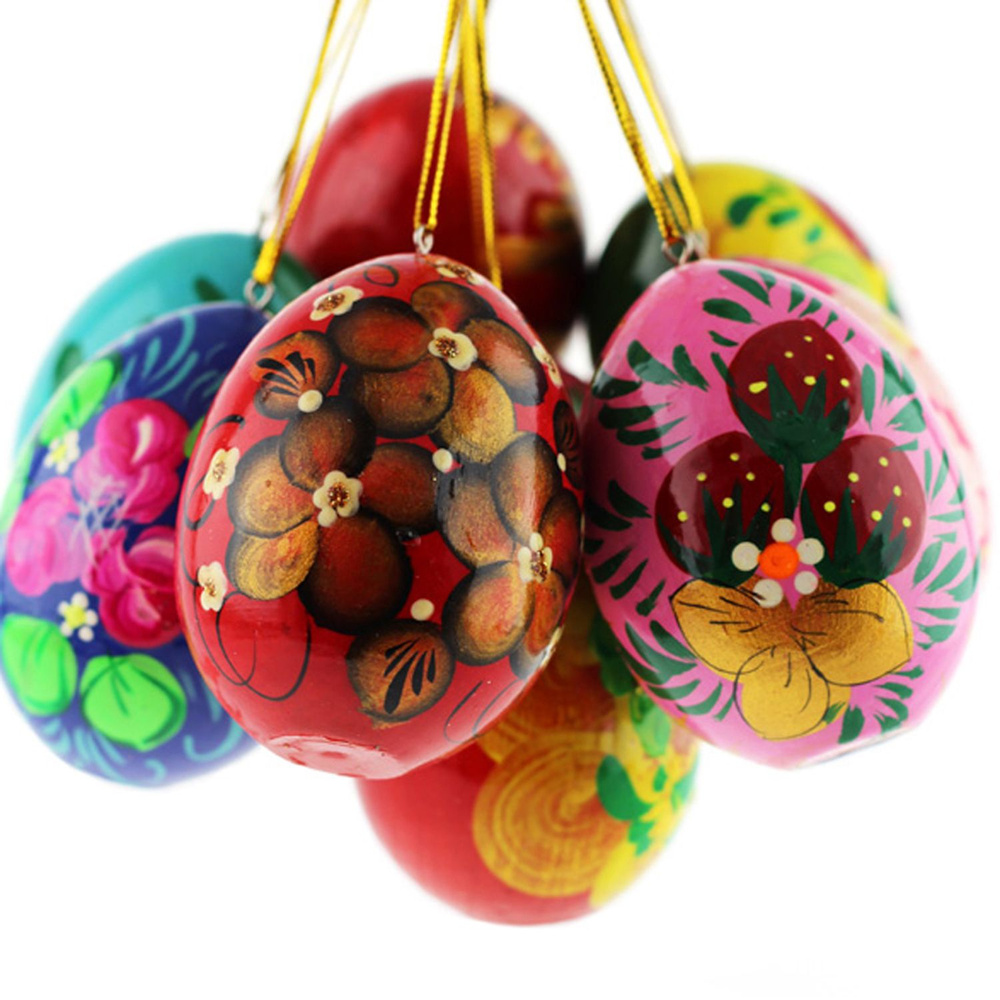 Ажна Яйцо на веревочке Цветы АССОРТИ 6,5 см/набор 5 шт/сувенир  #1