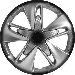 Колпак колеса декоративный R-13 Супер Астра серебристо-черный, карбон 2шт. AIRLINE AWCC1320  #1