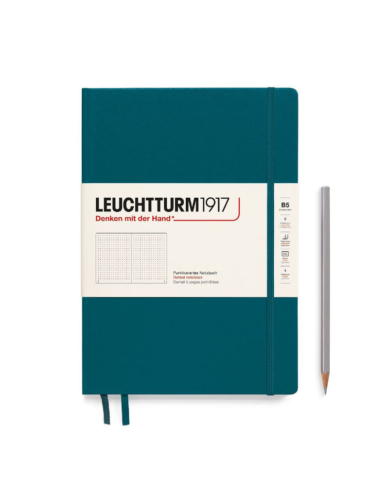 Блокнот Leuchtturm1917 Classic B5 (17.8x25.4см), 80г/м2, 219 стр. (109 л.), в точку, твердая обложка #1