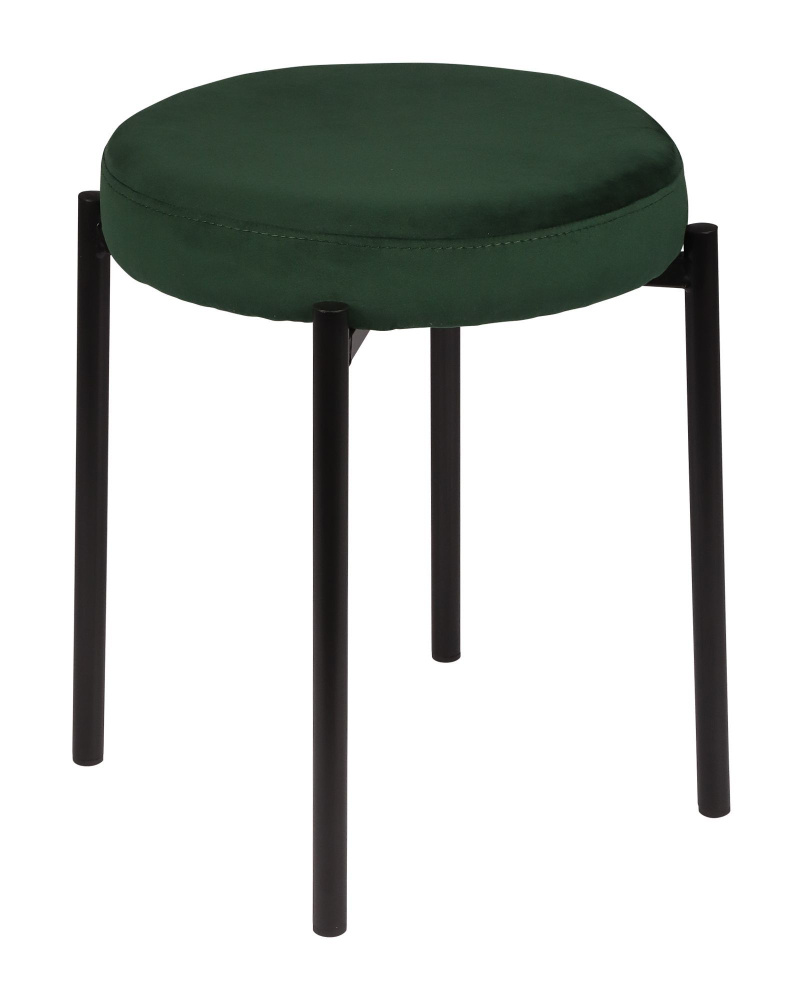 Комплект табуретов для кухни Кен с мягким велюровым сиденьем зеленый / черный, 4 шт.  #1