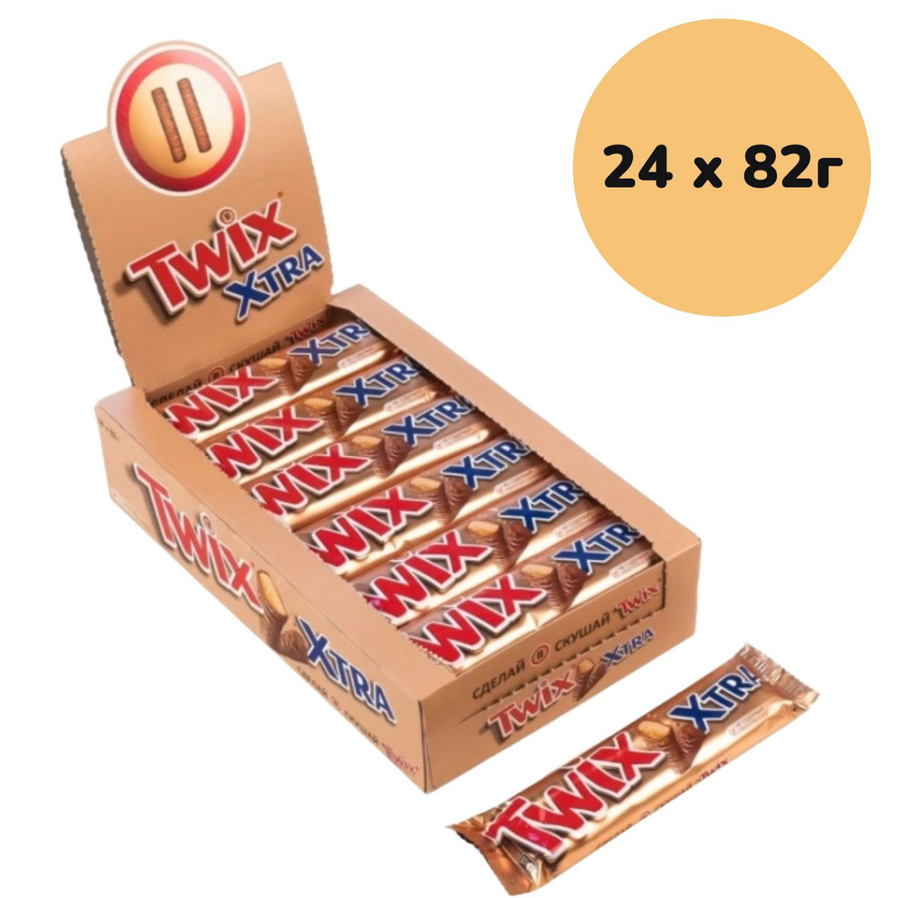 Батончик шоколадный Twix Xtra 24 шт по 82 г - упаковка Твикс Экстра  #1
