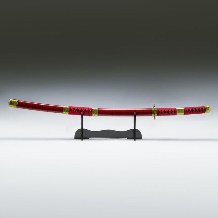Сувенирное оружие "Катана", малиновые, в полоску ножны, вставка с обвязкой, 100см  #1
