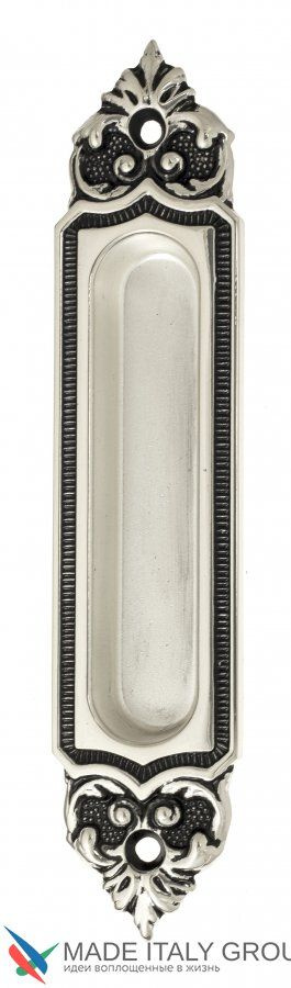 Ручка для раздвижной двери Venezia U122 натуральное серебро + черный (1шт.)  #1