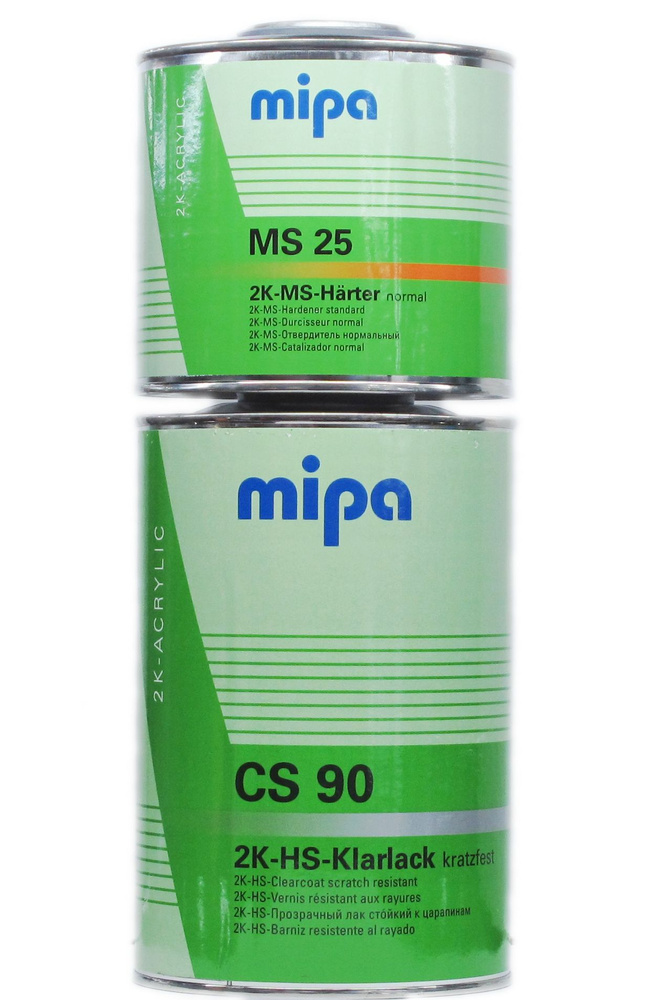 Mipa лак прозрачный антицарапин CS 90+ отвердитель MS-25 (1,0л+0,5л)  #1
