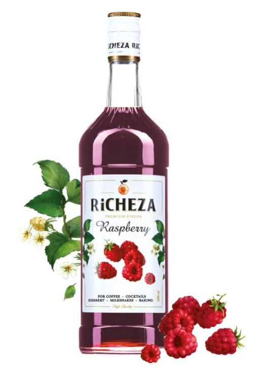 Сироп RICHEZA Малина для кофе, коктейлей, десертов, лимонада и мороженого, 1 л  #1