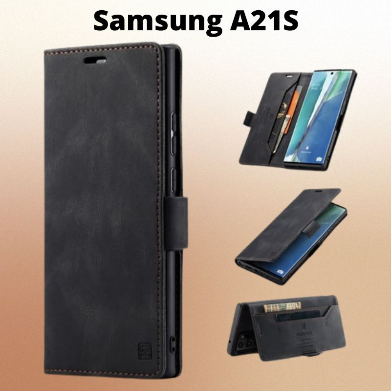 Чехол на Samsung A21S Черный , чехол-книжка подставка на Самсунг А21С с ...